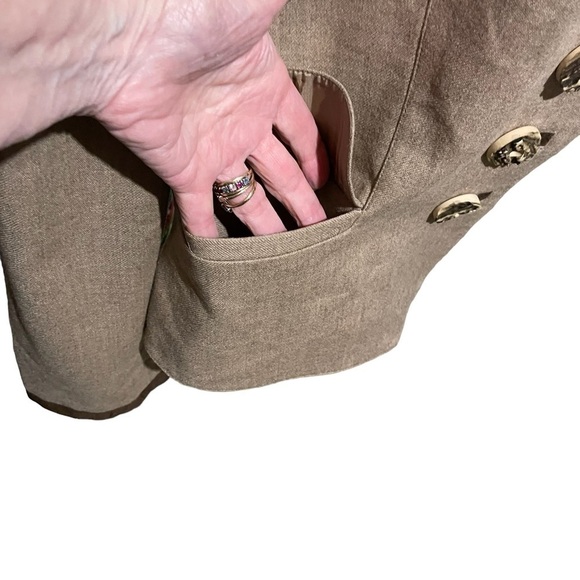 Your Sixth Sense Wool and Velvet trim Short Riding Jacket artifical wood buttons - Picture 10 of 14